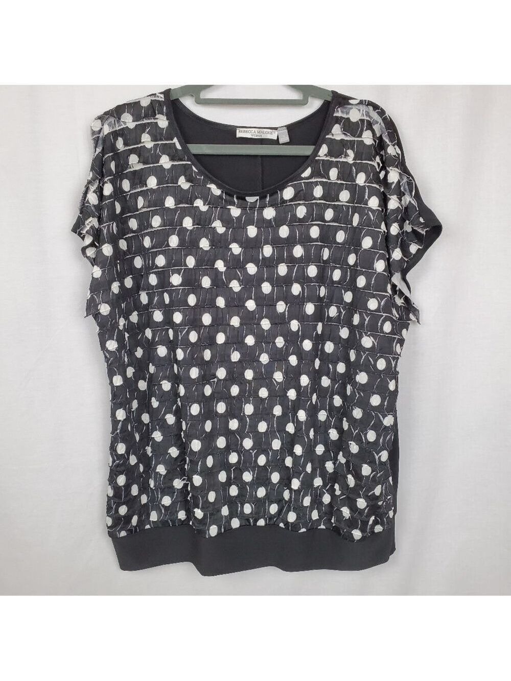 Rebecca Malone sz 1X polka-dot shutter pleated top